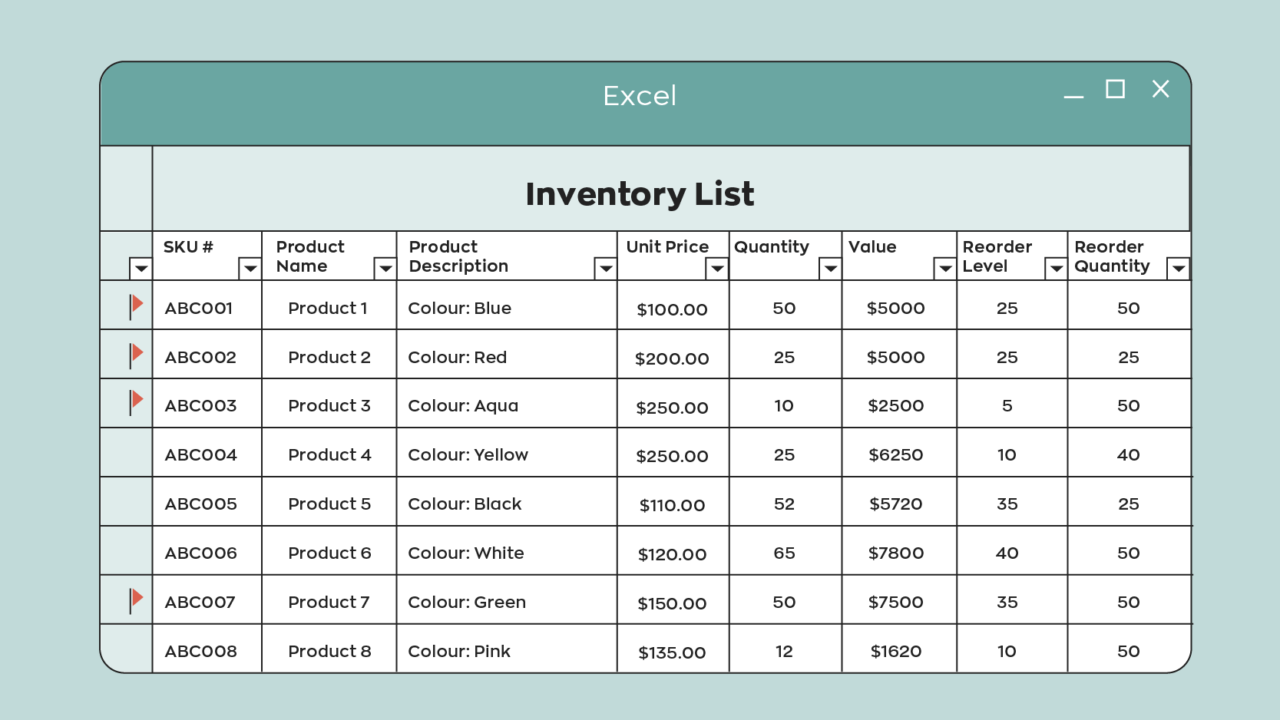 Inventory List Template Download And Details 1072